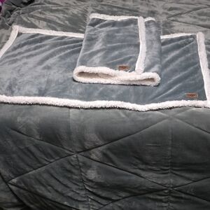 UGG Gray and Cream Sherpa Pillow Shams